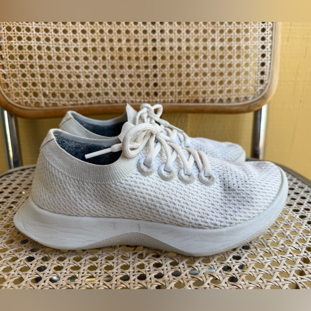 Allbirds Tree Dasher White Knit Running Shoes Women’s size 8